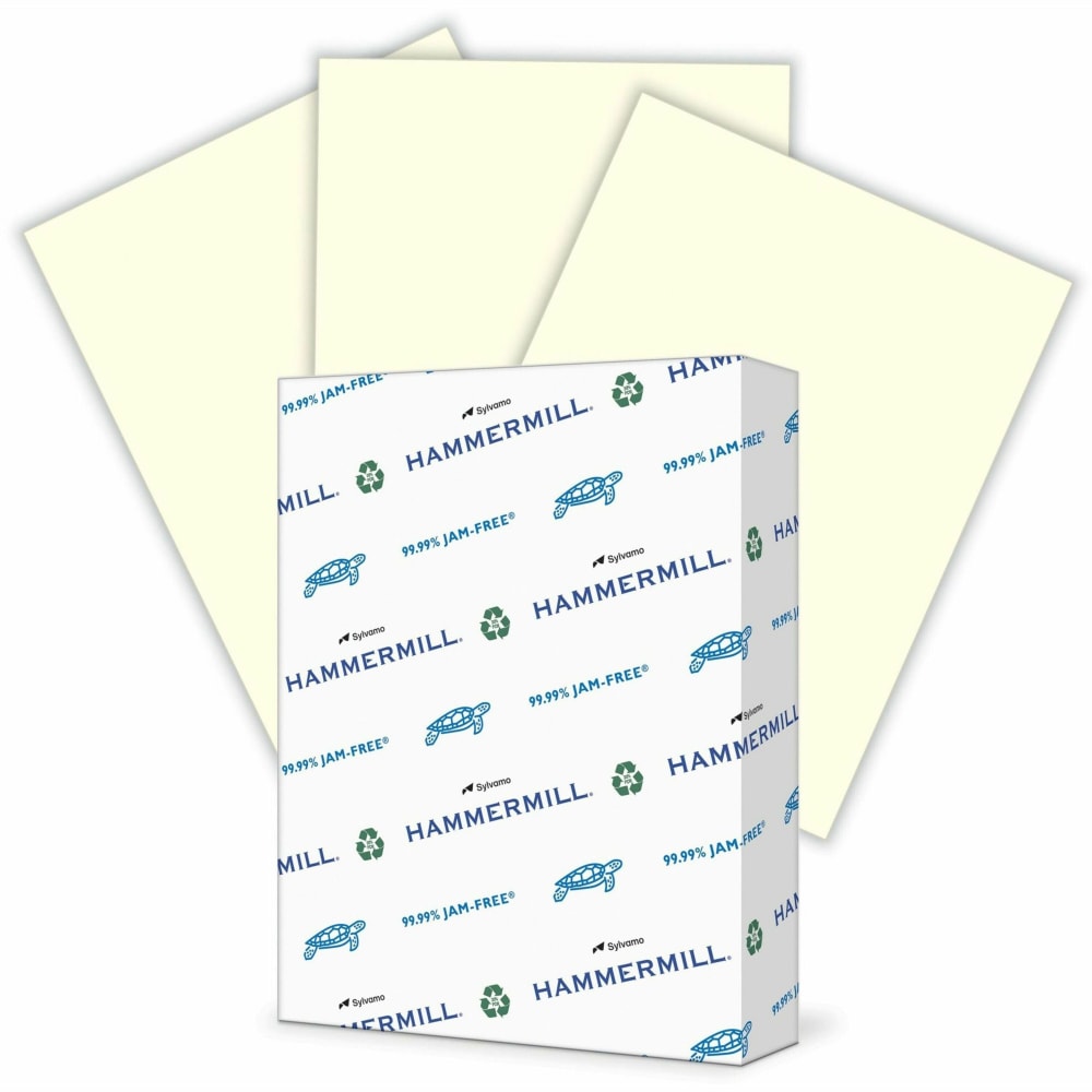 Hammermill Fore Super-Premium Color Copy Paper, 1 Ream, Cream, Letter (8.5in x 11in), 500 Sheets Per Ream, 20 Lb, 30% Recycled