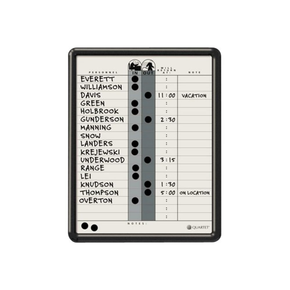 Quartet Classic Gray In/Out Board, 11in x 14in, Aluminum Frame With Black Finish