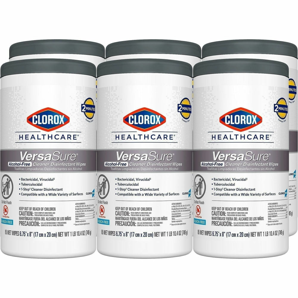 Clorox Healthcare VersaSure Cleaner Disinfectant Wipes, Pack Of 85 Wipes, 31757PL