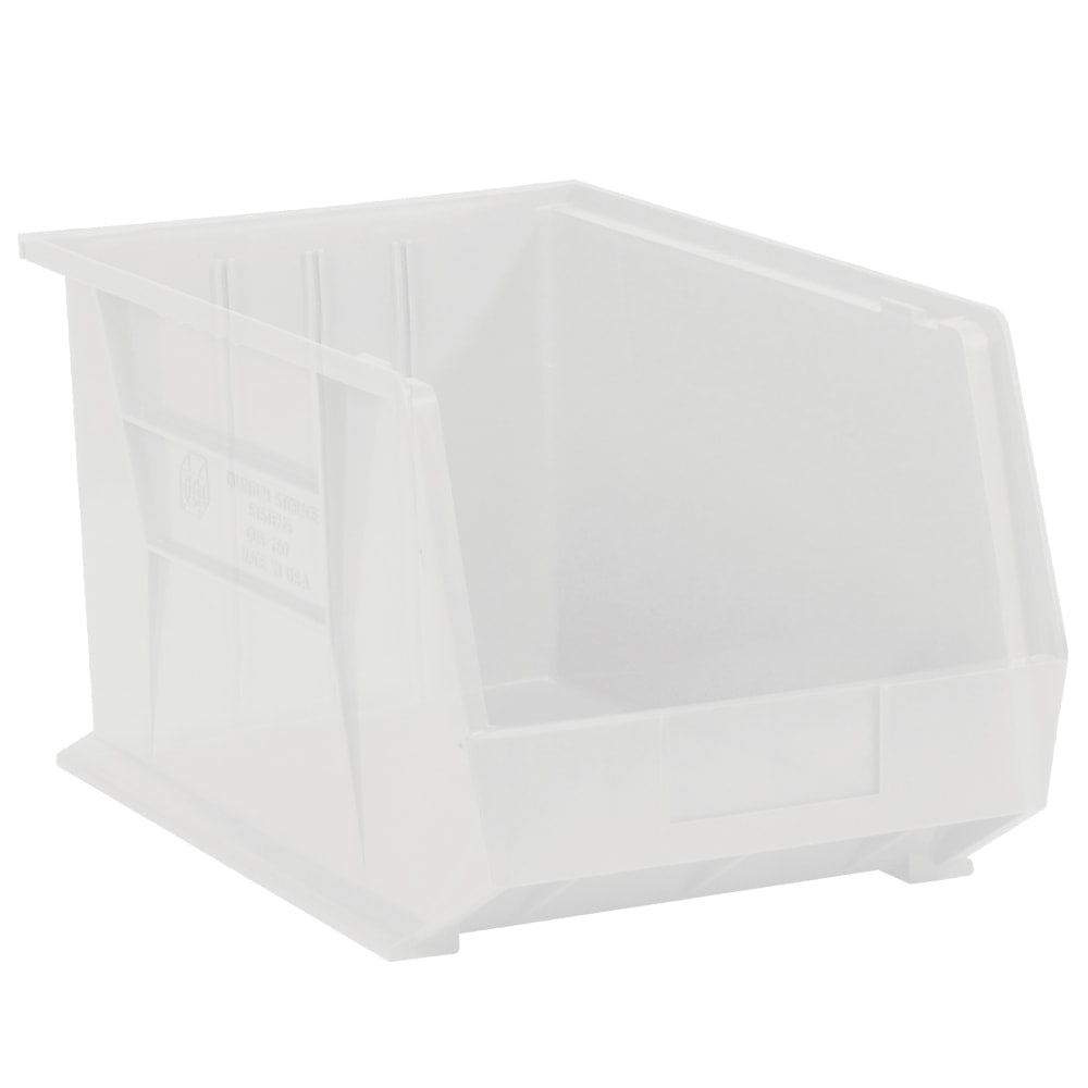 Partners Brand Plastic Stack & Hang Bin Boxes, Medium Size, 10 3/4in x 8 1/4in x 7in, Clear, Pack Of 6