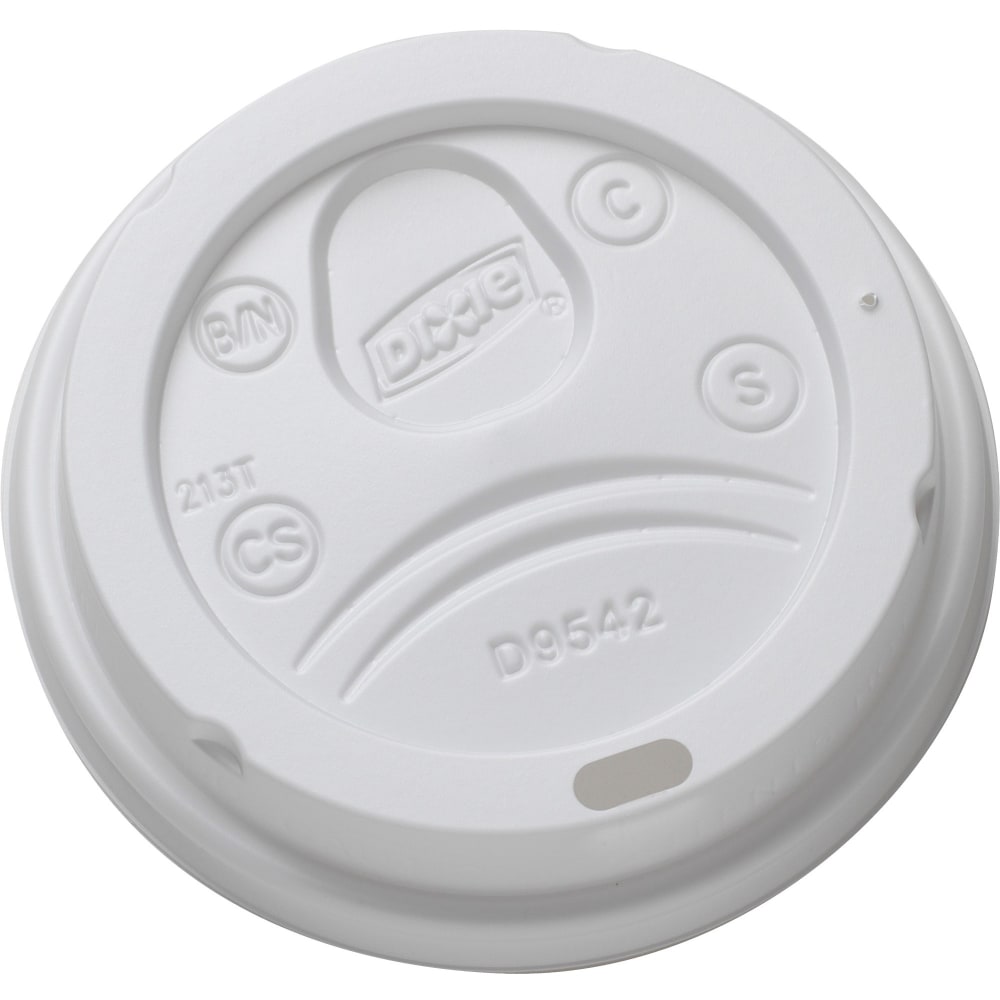 Dixie Drink-thru Lid - Round - Plastic - White - 100 / Pack