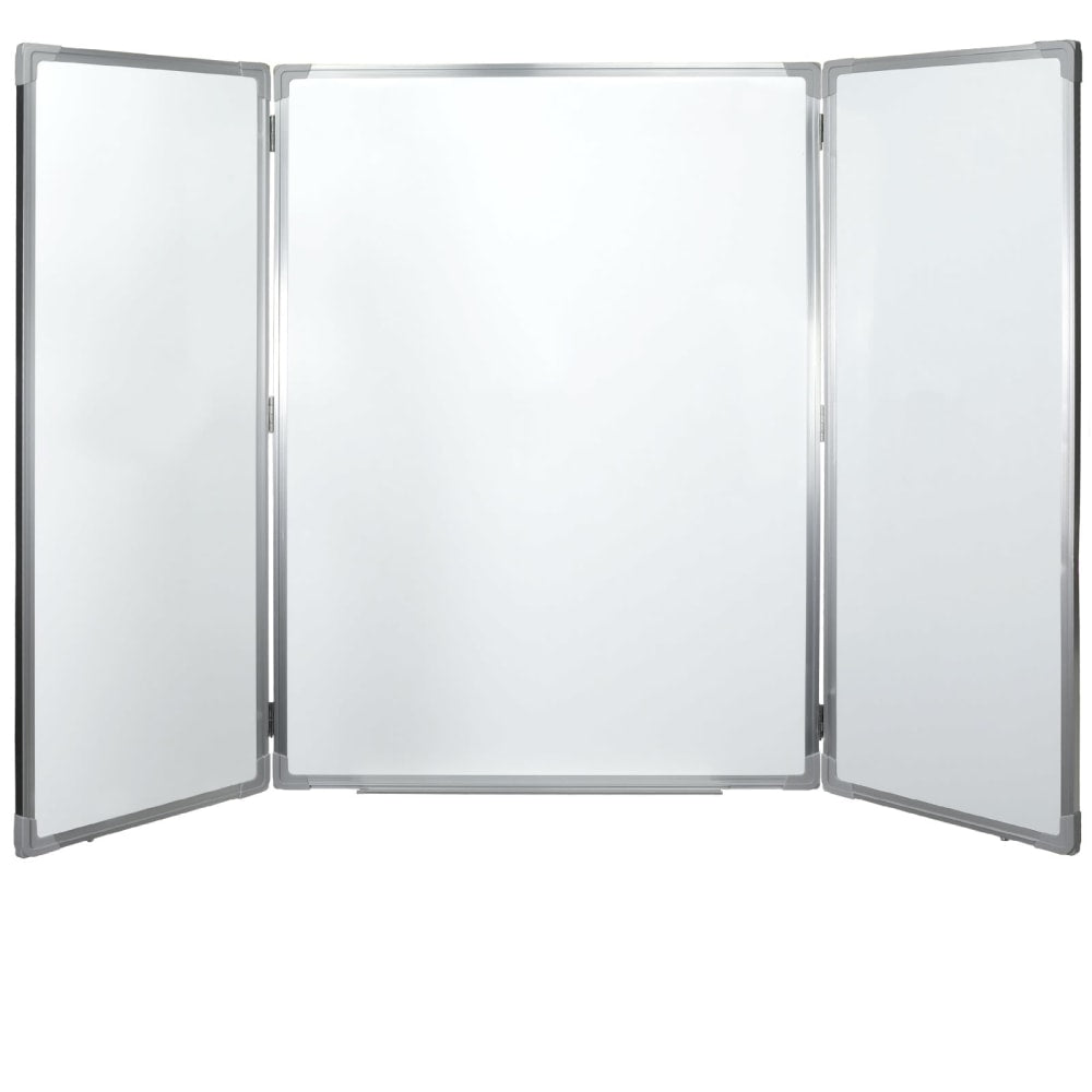 Excello Global Products Magnetic Dry-Erase Wall-Mounted Folding Whiteboard, 40in x 60in, Silver Aluminum Frame