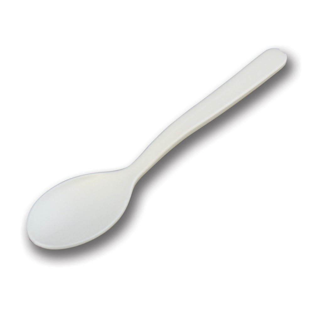 StalkMarket Compostable Cutlery Taster Spoons, Pearlescent White, Pack Of 2000