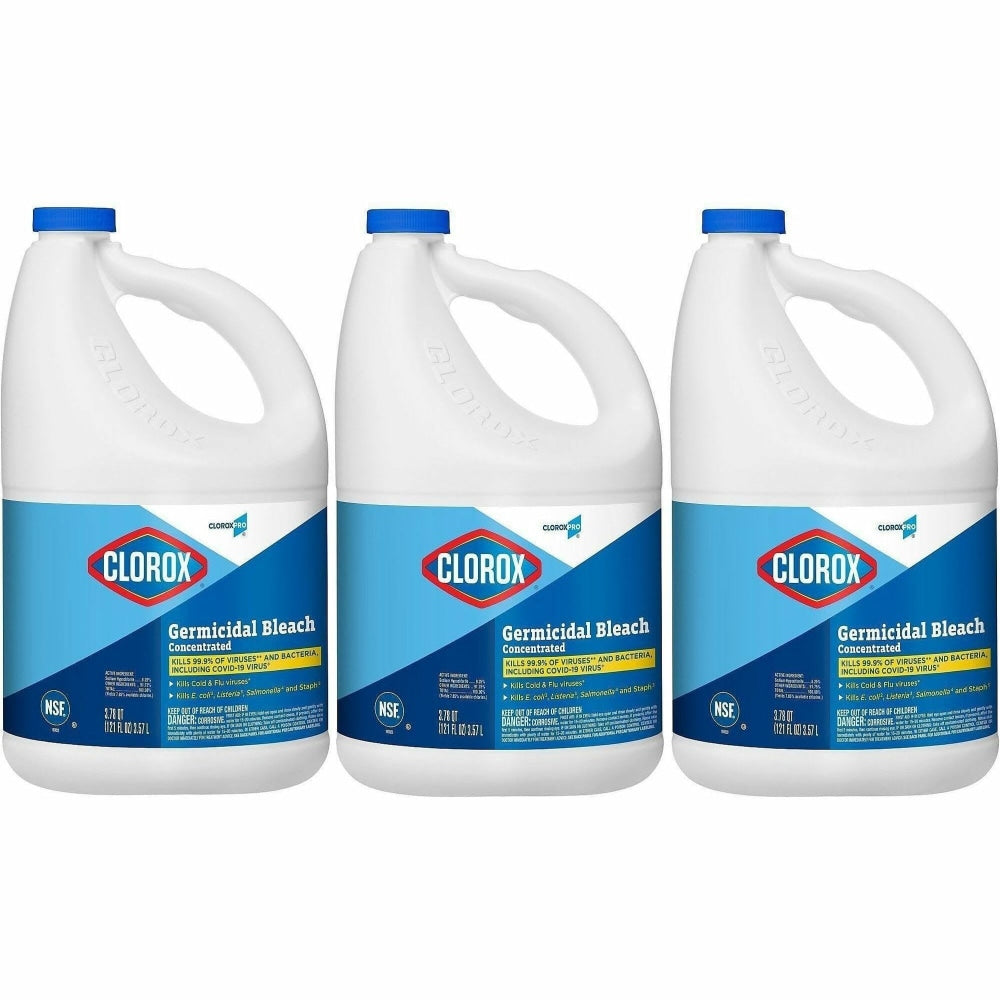 CloroxPro Germicidal Bleach - Concentrate - 121 fl oz (3.8 quart) - Clear - 168/Pallet - 30966PL