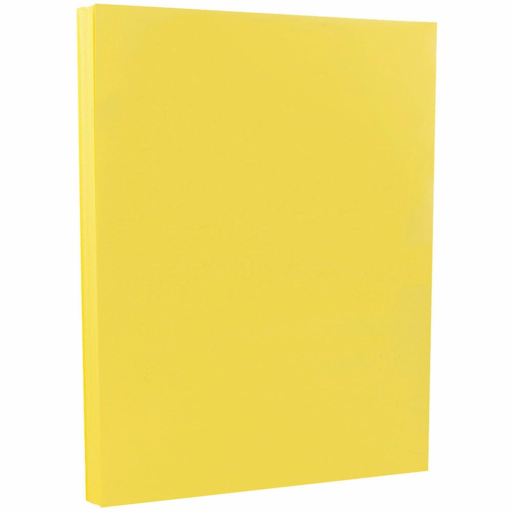 JAM Paper Vellum Bristol Card Stock, Yellow, Letter (8.5in x 11in), 67 Lb, Pack Of 100