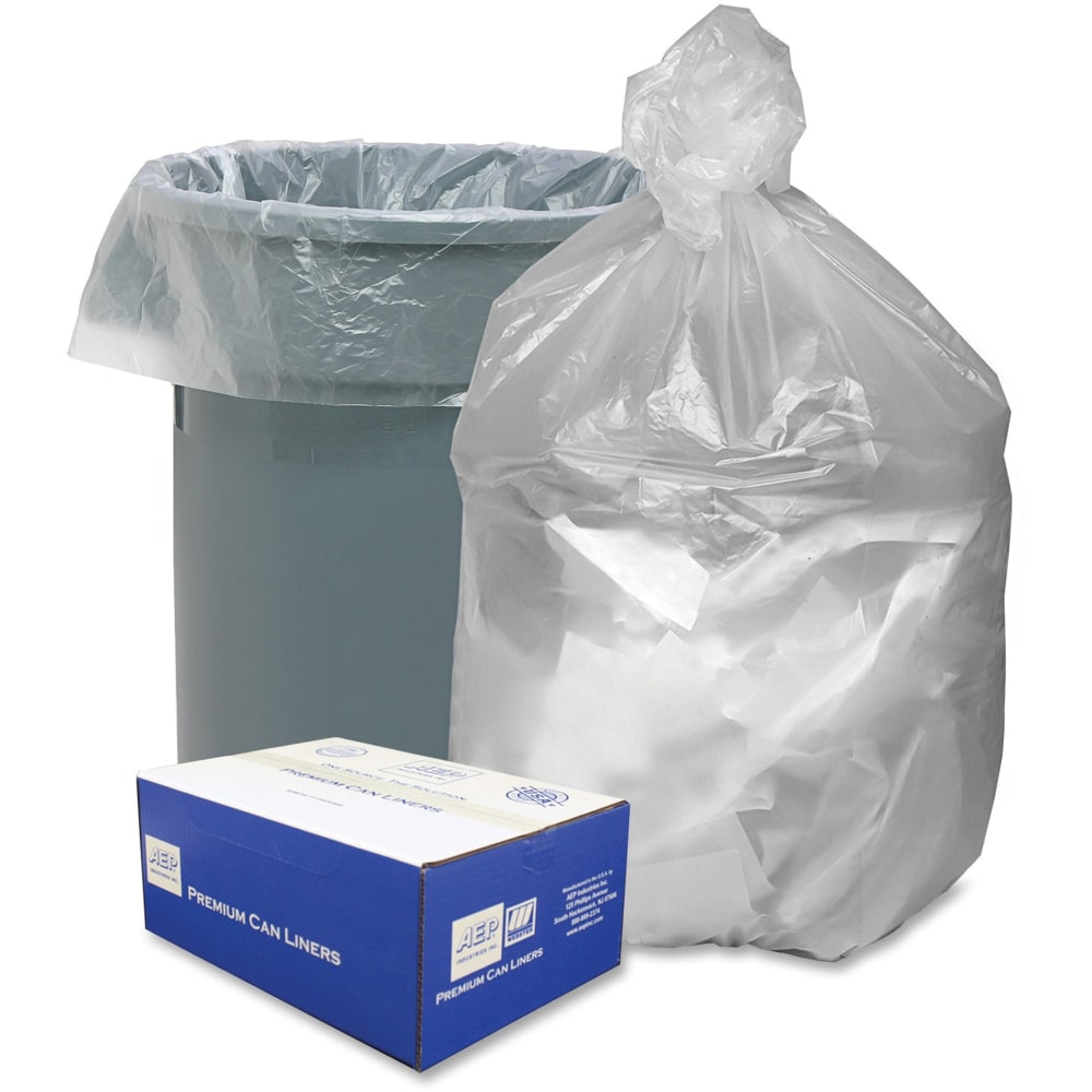Webster Translucent Waste Can Liners, 33 gal, 33inx 39in, 0.35 mil (9 Micron) Thickness, High Density, 500 Count - GNT3340