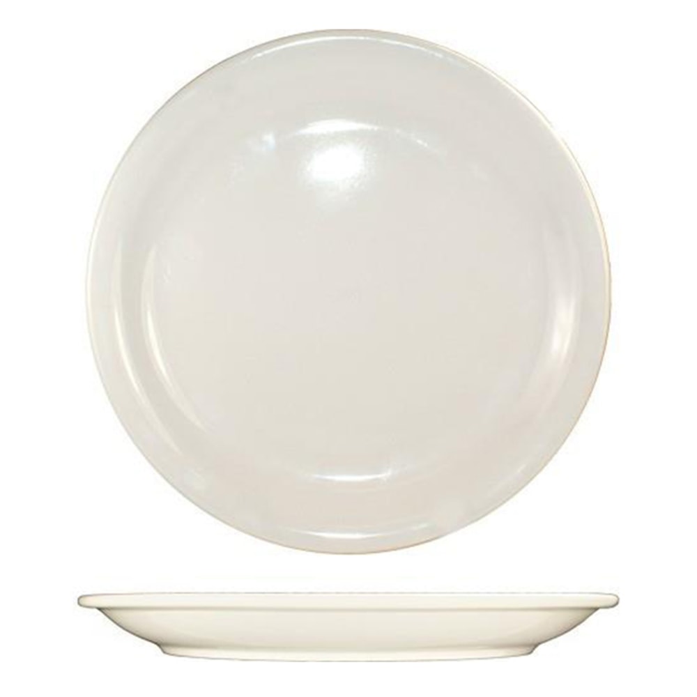 International Tableware Valencia Stoneware Narrow-Rim Plates, Round, 10 1/2in, White, Pack Of 12 Plates