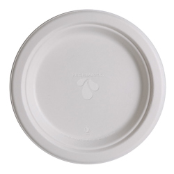 Highmark ECO Compostable Sugarcane Paper Plates, 9in, White, Pack Of 50