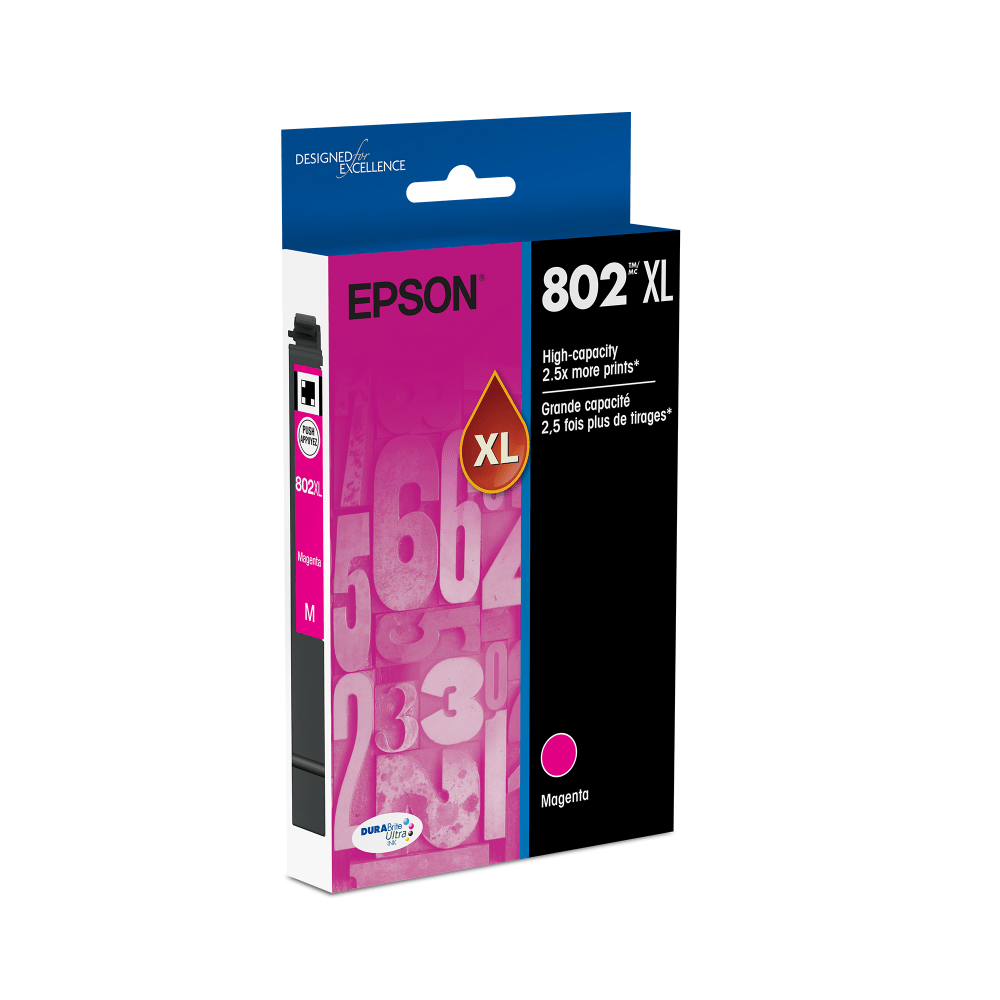 Epson 802XL DuraBrite Ultra High-Yield Magenta Ink Cartridge, T802XL320-S