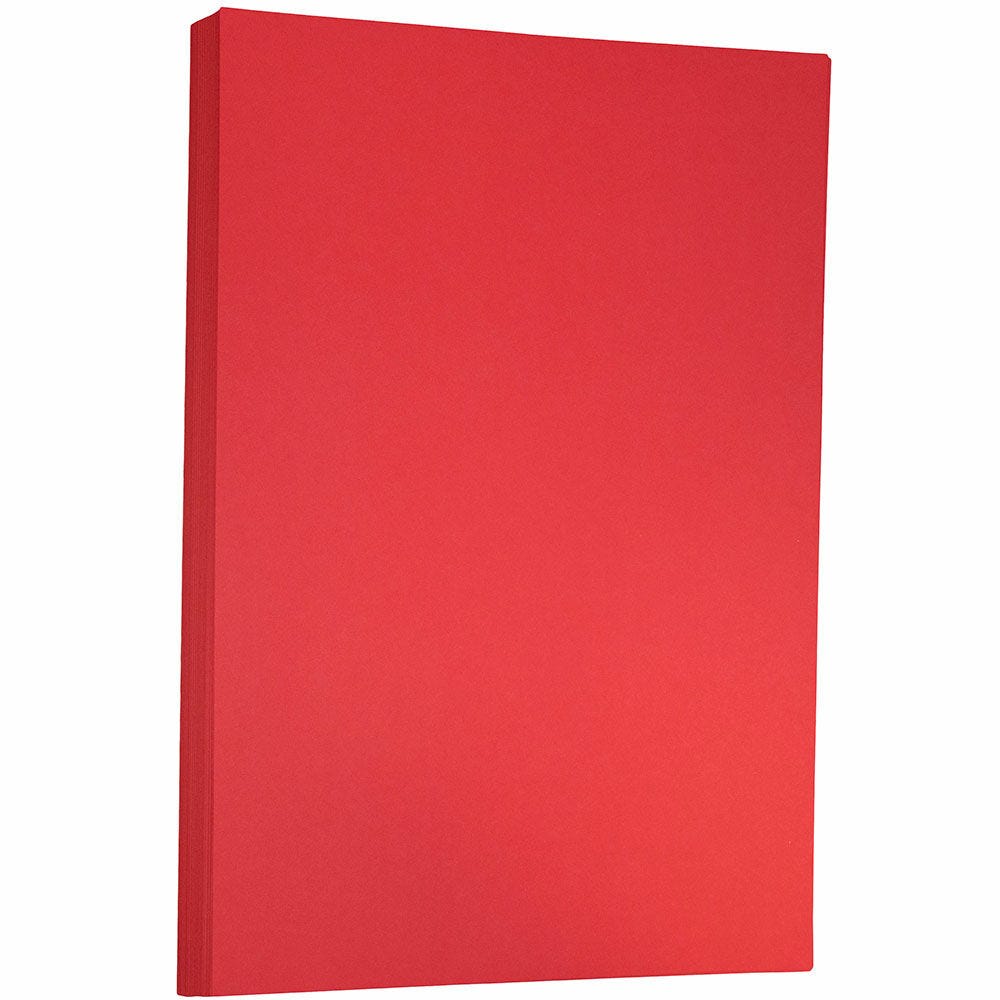 JAM Paper Card Stock, Red, Ledger (11in x 17in), 65 Lb, Pack Of 250