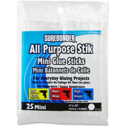 Surebonder Clear Stik Mini Size - Hot melt glue stick - 25 pieces - 0.27 in - length: 4.02 in