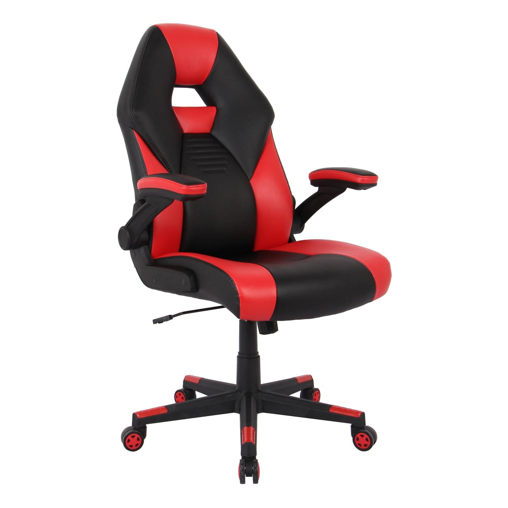 RS Gaming RGX Faux Leather High-Back Gaming Office Chair, Black/Red, BIFMA Compliant