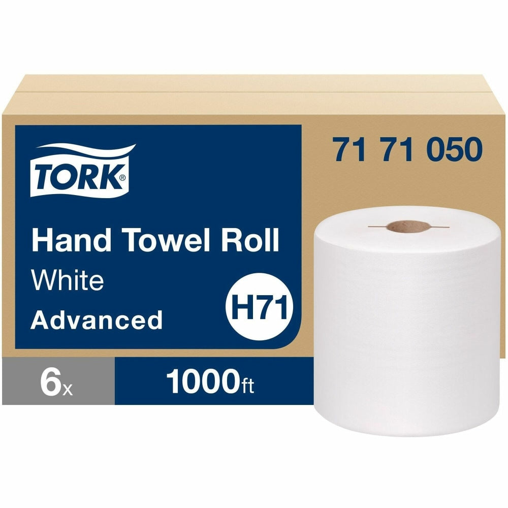 TORK Roll Hand Towel White H71 - Tork Roll Hand Towel White H71, Advanced, Fast Absorbency, 1000 Towels, 6/Pack, 7171050