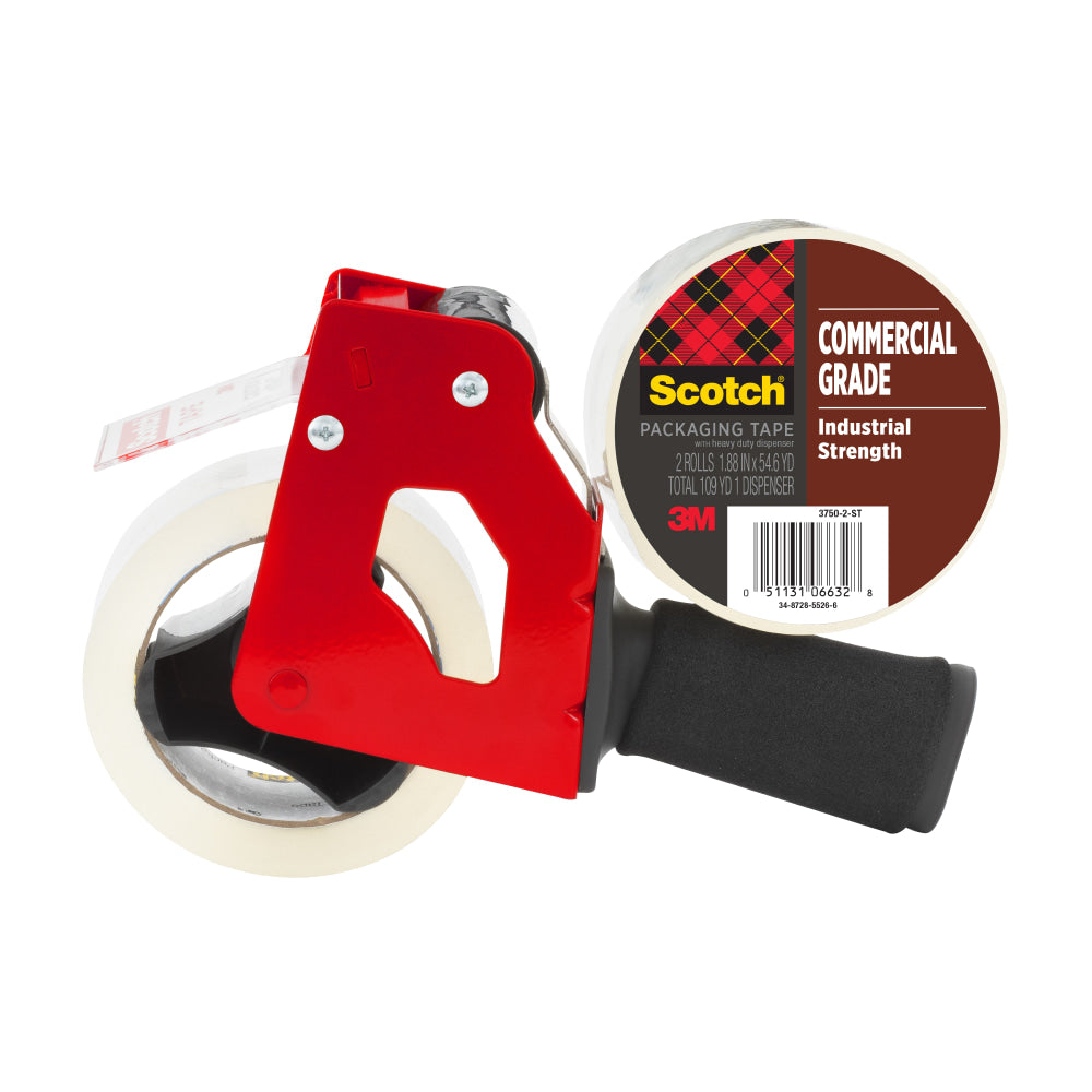 Scotch H180 Box Sealing Tape Dispenser, 2 Rolls of Tape Included
