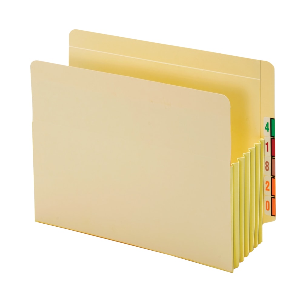 Pendaflex End-Tab File Pockets With Tyvek Gusset, 5 1/4in Expansion, Letter Size, Manila, Pack Of 10 Pockets