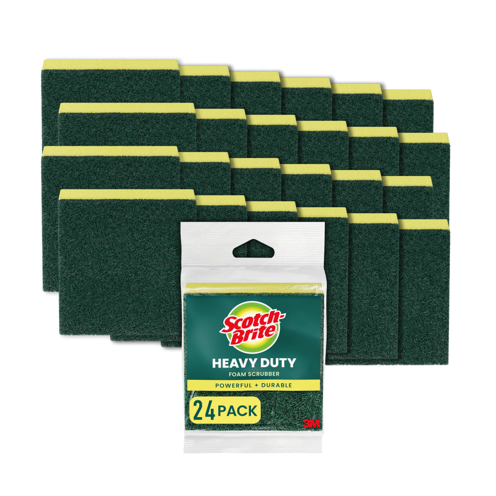 Scotch-Brite Heavy Duty Foam Scrubber, 24 Kitchen Foam Scrubber Sponges for Hotel Guests, Kitchenettes and More