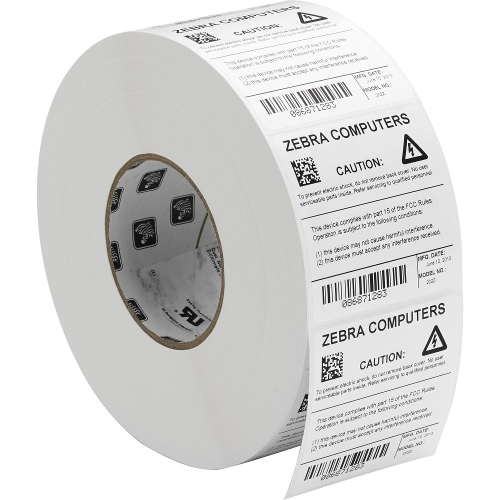 Zebra Z-Ultimate 3000T Thermal Transfer Labels, 2 3/4in x 1 1/4in, White, 4270 Per Roll, Carton Of 4 Rolls