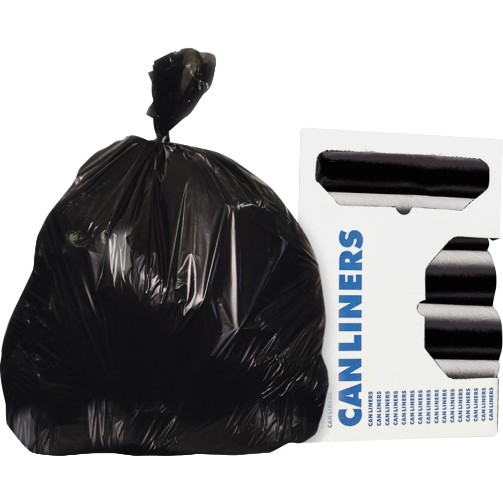 Heritage AccuFit 1.3mil Black Can Liners - 55 gal/75 lb Capacity - 40inx 53in x 1.30 mil (33 Micron) Thickness - Black - Can - 20/Roll - 5 / Carton