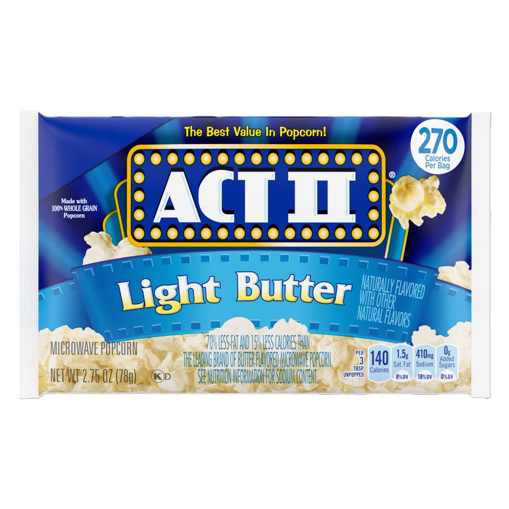 ACT II Microwave Popcorn, Butter Flavored, 2.75 Oz Bag, Box Of 36