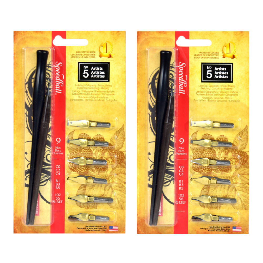 Speedball Artists Pen Sets, 8 Pens Per Set, Pack Of 2 Sets