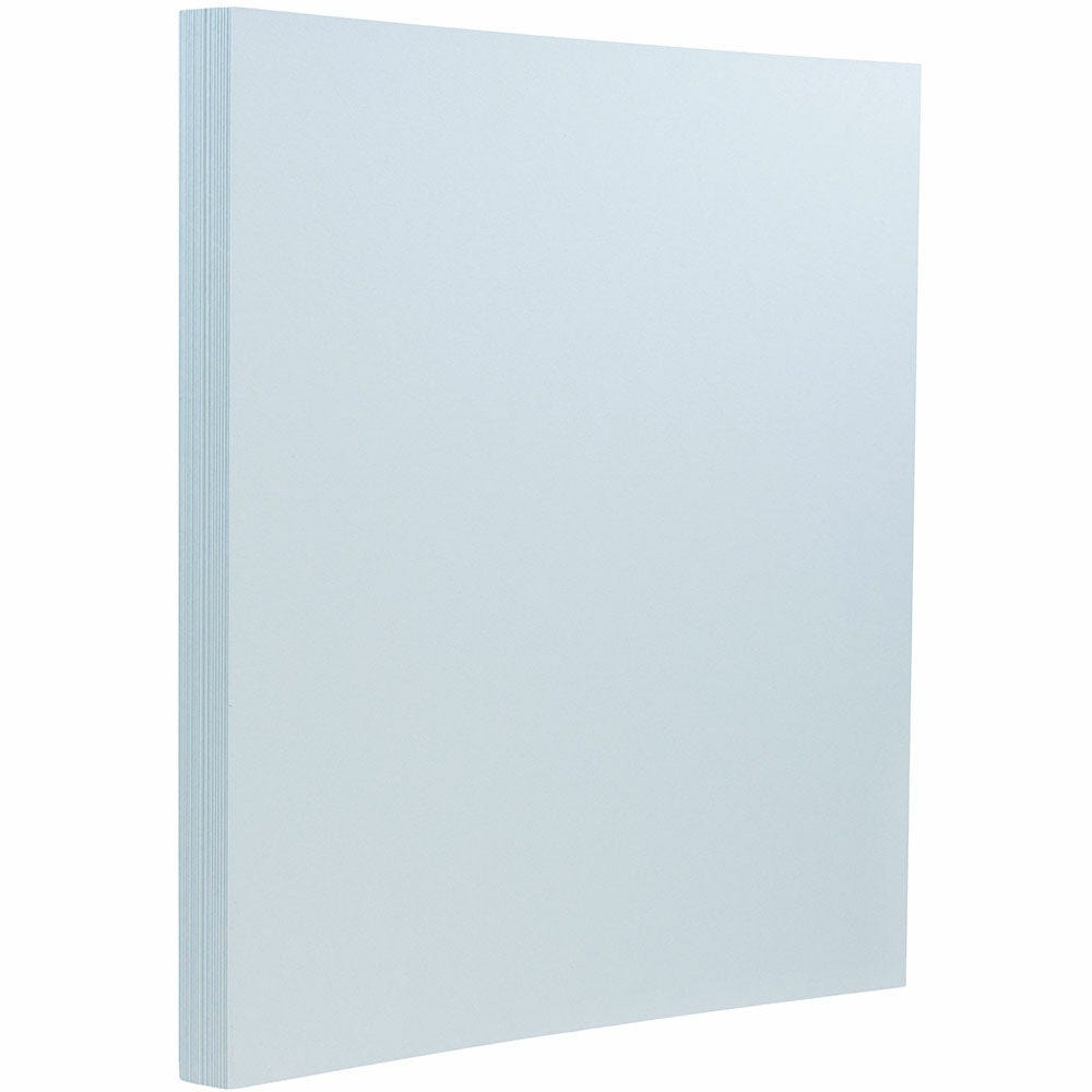 JAM Paper Card Stock, Baby Blue, Letter (8.5in x 11in), 130 Lb, Pack Of 25
