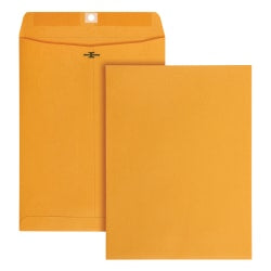 Office Depot Brand Manila Envelopes, 9in x 12in, Clasp Closure, Brown Kraft, Box Of 100