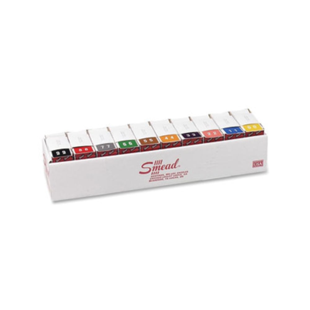 Smead DCC and DCCRN Color-Coded Numeric Labels, SMD67430, "Number", 1 1/2inW x 1 1/2inL, Assorted Colors, Box Of 2,500