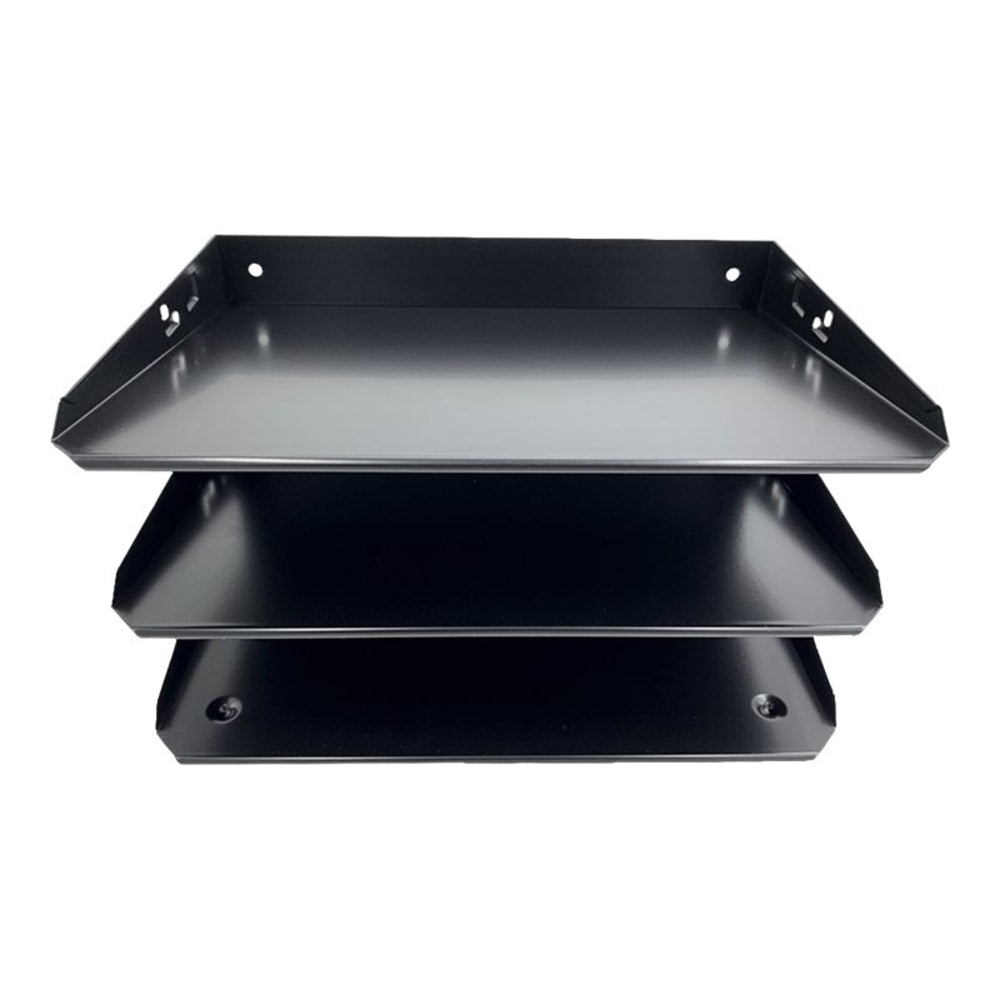 Huron Horizontal Slots Desk Organizer, 6 Compartment(s), Horizontal, 6inH x 12inW x 8.75inD, Durable, Black, Steel