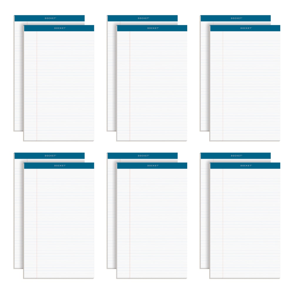 TOPS Double Docket Writing Pads, 8 1/2in x 14in, Legal Ruled, 50 Sheets, White, Pack Of 12 Pads