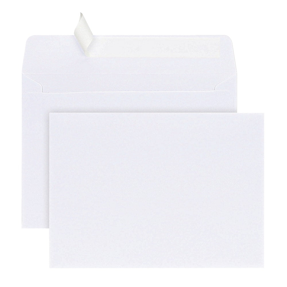 Office Depot Brand Invitation Envelopes, A2, 4-3/8in x 5-3/4in, Clean Seal, White, Box Of 100