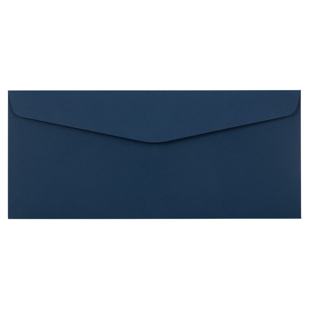 JAM PAPER #10 Business Premium Envelopes, 4 1/8in x 9 1/2in, Navy Blue, Pack Of 25