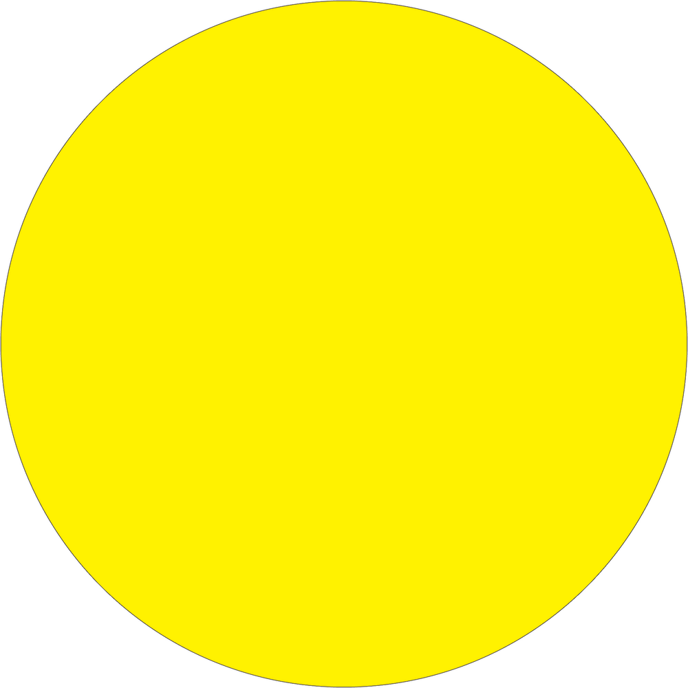 Tape Logic Removable Inventory Labels, DL1390FY, Round, 2in, Fluorescent Yellow, Roll Of 500