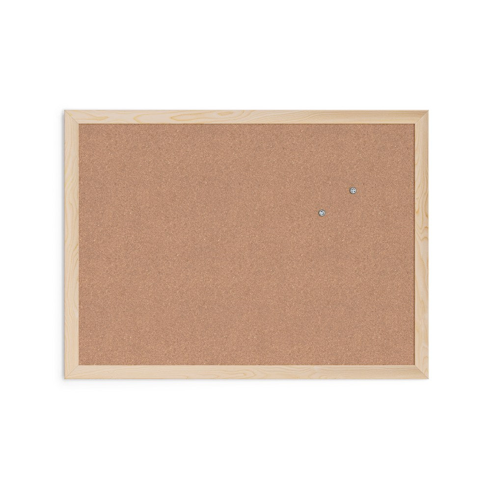 U Brands Cork Bulletin Board, 24in X 18in, Birch Wood Frame, Actual Size 23in X 17in (265U00-01)