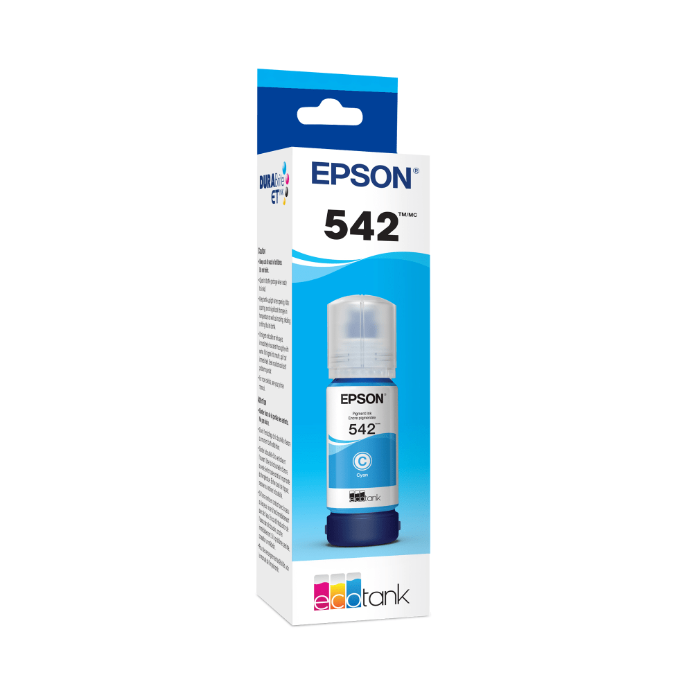 Epson 542 EcoTank Cyan Ink Refill Bottle, T542220-S