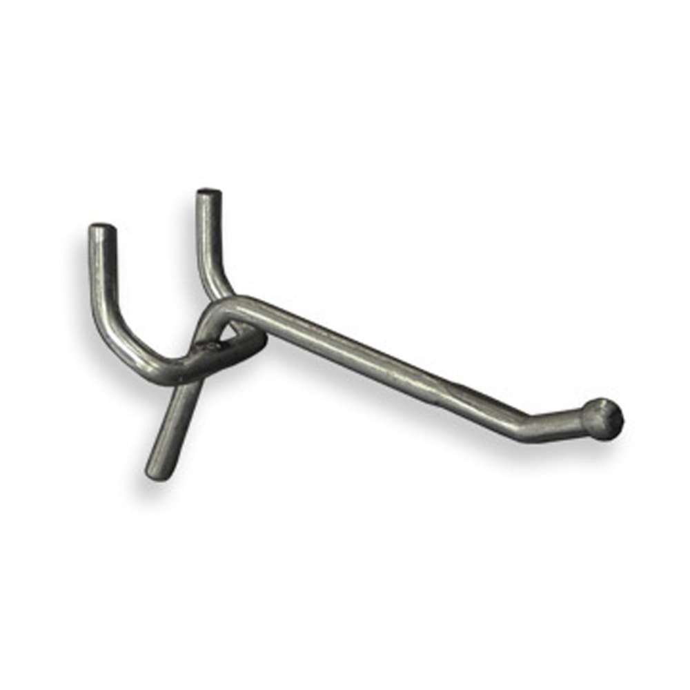 Azar Displays Galvanized Metal Hooks For Pegboard And Slatwall Systems, 2in, Pack Of 50 Hooks