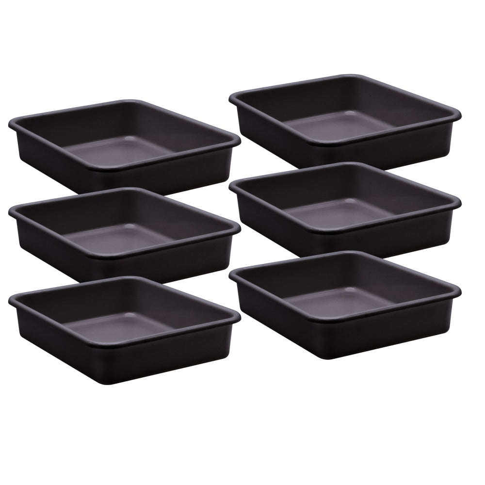 Teacher Created Resources Plastic Letter Tray, Large, Black, Pack Of 6