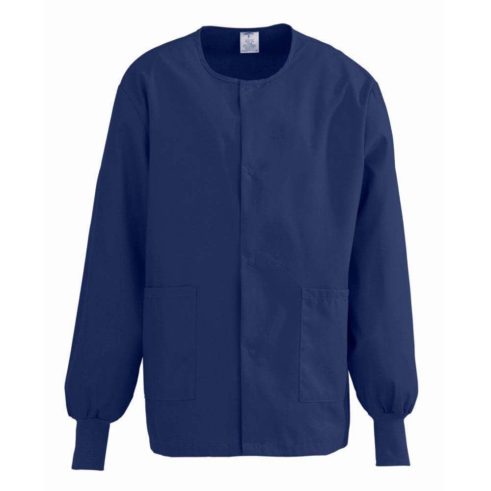 Medline ComfortEase Unisex Warm-Up Scrub Jacket, Small, Midnight Blue