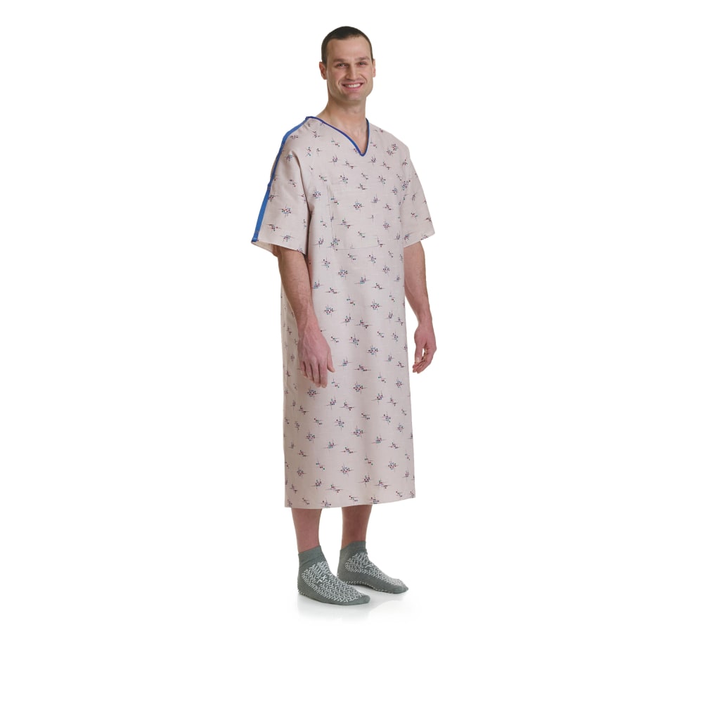 Medline Gray Collection IV Sleeve Gowns, 66in, Galaxy Gray, Pack Of 12