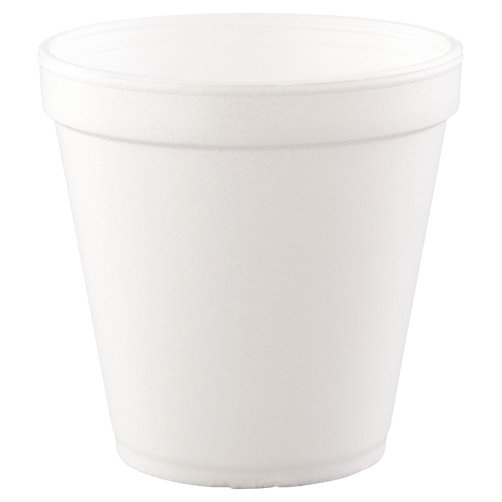 Dart Foam Food Containers, 16 Oz, White, 25 Containers Per Bag, Carton Of 20 Bags