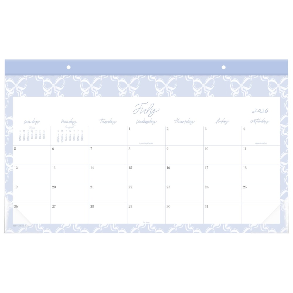 Leah Bisch for Mead Cambridge Academic 2026-2027 Monthly Desk Pad Calendar, Bow Trellis, Compact, 17 3/4in x 11in