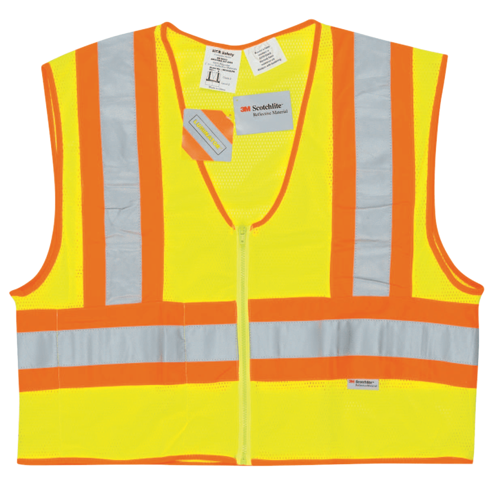 MCR Safety Luminator Class II Flame Resistant Vests, 3X Large, Fluorescent Lime