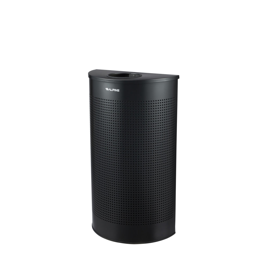 Alpine Industries Steel, Indoor Trash Can, 12 Gallon, Black (438-12HR-BLK)