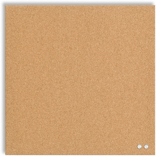 U Brands Cork Bulletin Board, Natural Cork, 14in x 14in, Frameless