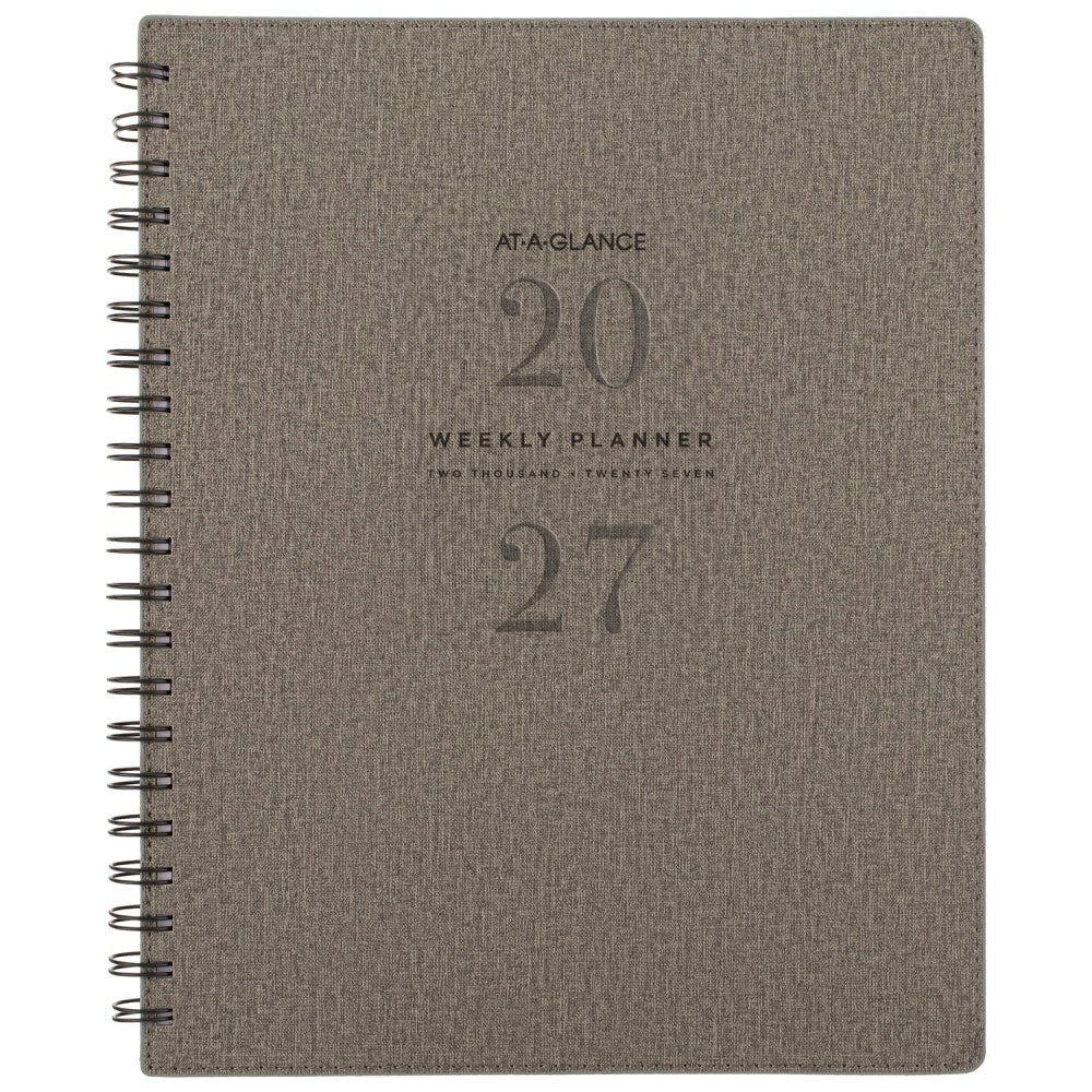 AT-A-GLANCE Signature Collection 2027 Weekly Monthly Planner, Gray, Large, 8 1/2in x 11in