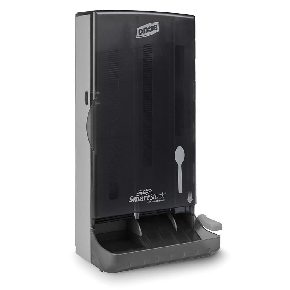Dixie SmartStock Dispenser For SmartStock Spoons, 17 5/16inH x 8 1/4inW x 6 1/8inD, Smoke