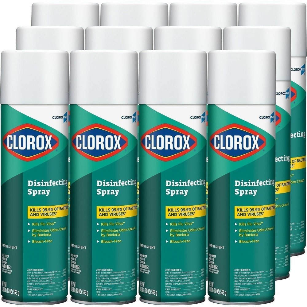 Clorox Commercial Solutions Disinfecting Aerosol Spray , 19 fl oz, Fresh Scent, Pallet of 432 - 38504BD