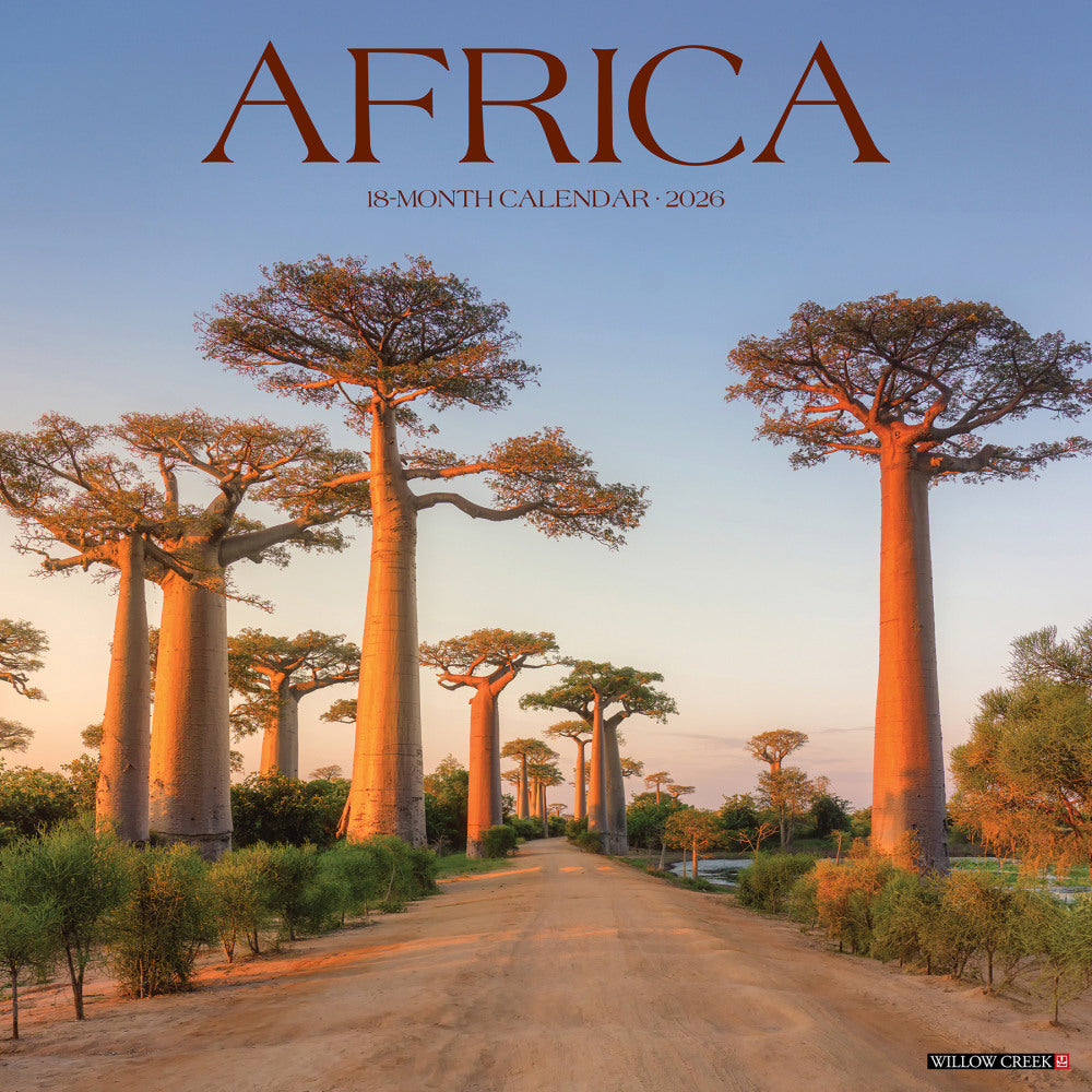 2026 Willow Creek Press Scenic Monthly Wall Calendar, 12in x 12in, Africa, January To December, 55632