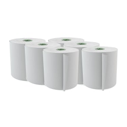 Cascades For Tandem Hardwound 1-Ply Paper Towels, 100% Recycled, Ultra White, 775ft Per Roll, Pack Of 6 Rolls