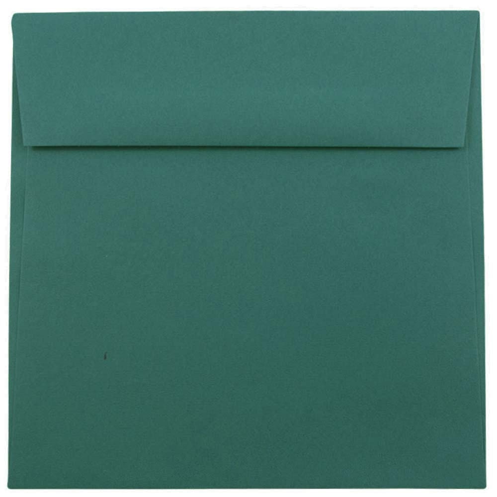 JAM Paper Color Square Invitation Envelopes, 8 1/2in x 8 1/2in, Gummed Seal, Teal, Pack Of 25