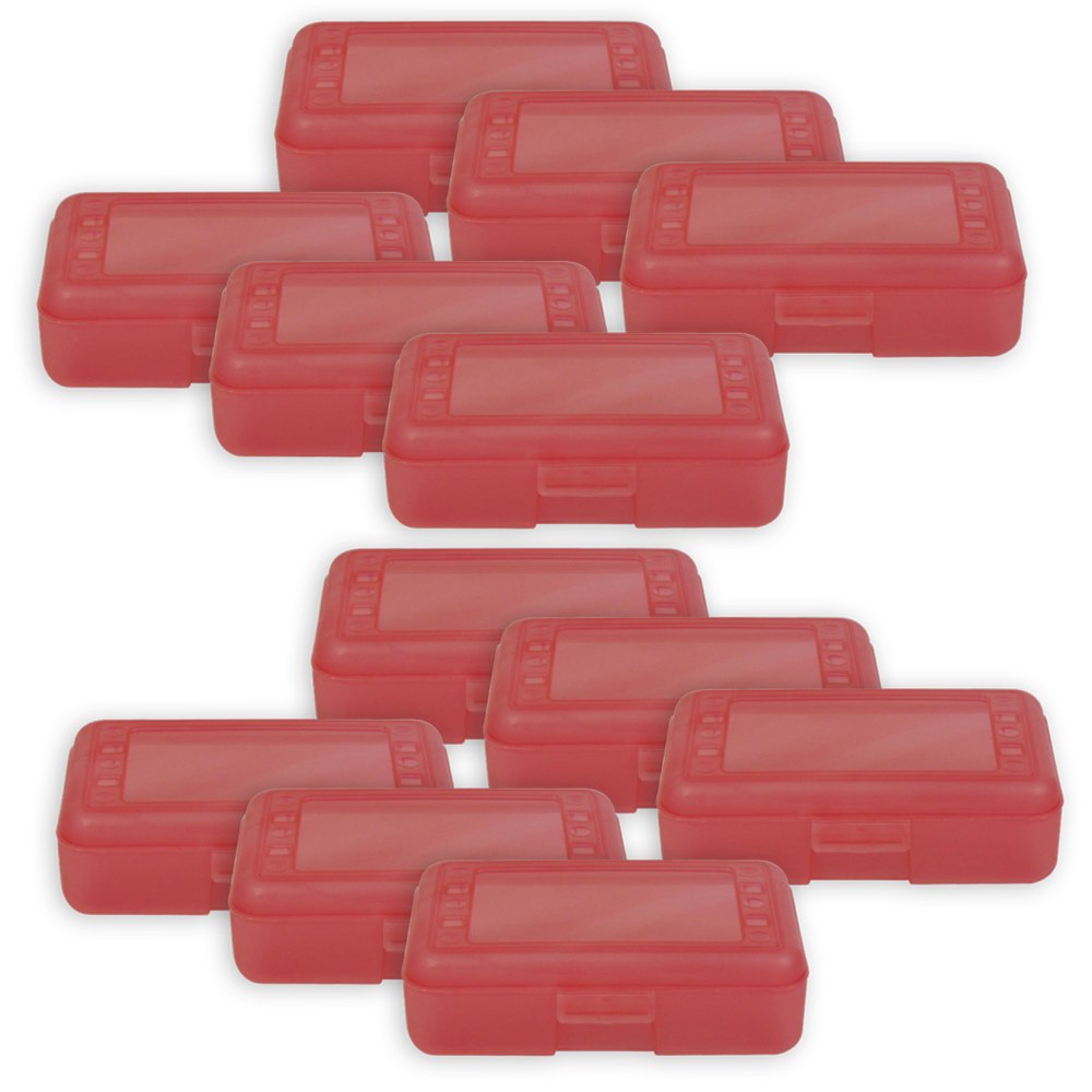 Romanoff Products Pencil Boxes, 8 1/2inH x 5 1/2inW x 2 1/2inD, Strawberry, Pack Of 12
